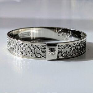 Vintage Coach Signature C Silver Tone Bangle Bracelet